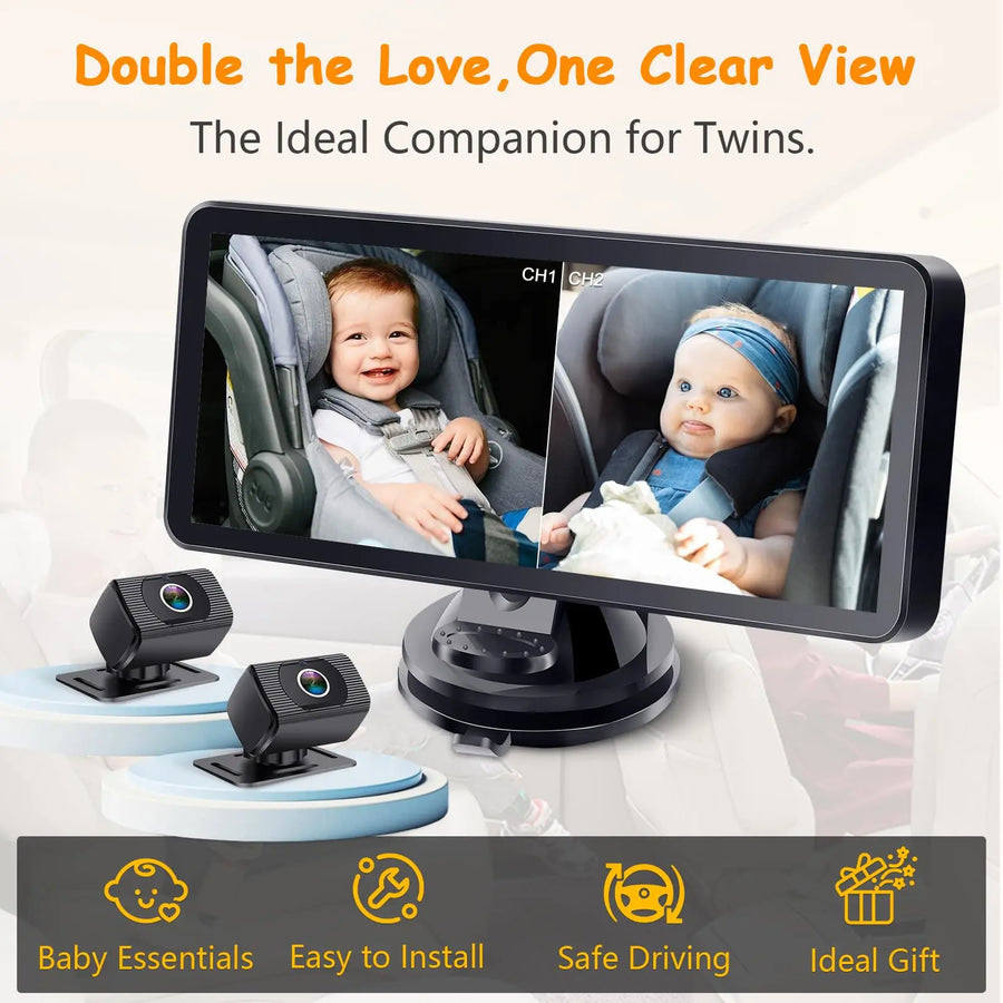 Car Baby Mirror Dual Channel
