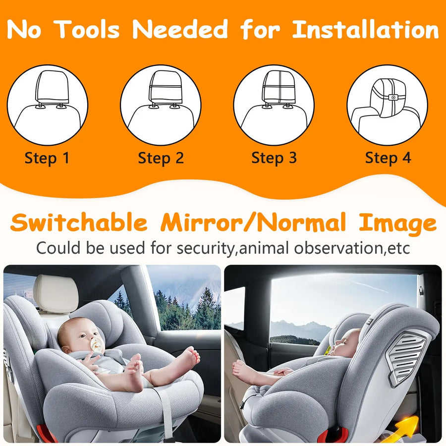 Car Baby Mirror Dual Channel