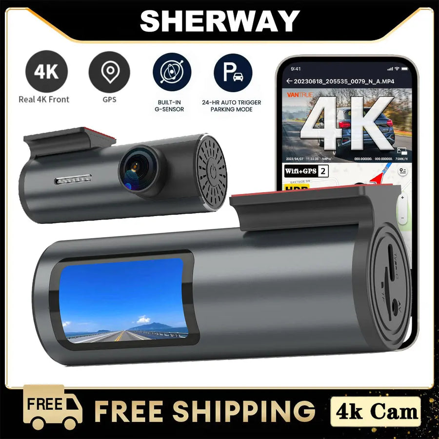 Dash Cam 4K WiFi GPS Dash Camera